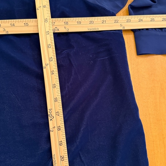 NWT J. Crew royal blue velvet sheer puff sleeve top size large holiday cocktail - Picture 10 of 12